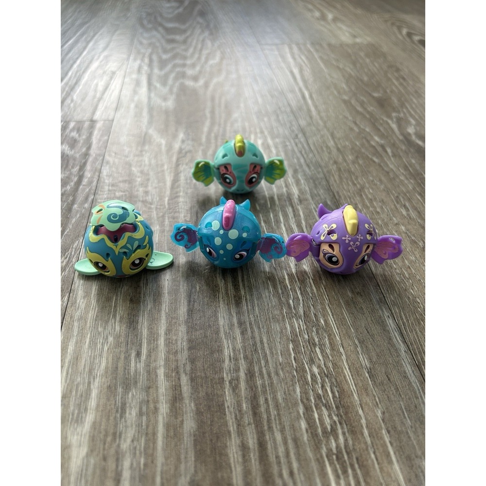 Zoobles Spring To Life Seagonia Tiny, Fin, Wilford Fish, Gillmore Lot of 4